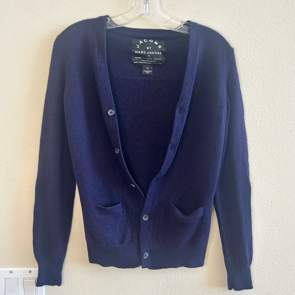 Jacobs by Marc Jacobs Purple Cashmere Cardigan X Small Cardi Sweater